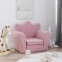 vidaXL Vaikiška sofa-lova, rožinės spalvos, minkštas pliušas