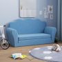 vidaXL Vaikiška dvivietė sofa-lova, mėlynos spalvos, minkštas pliušas