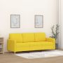 vidaXL Trivietė sofa, šviesiai geltonos spalvos, 180cm, audinys
