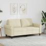vidaXL Dvivietė sofa, kreminės spalvos, 140cm, dirbtinė oda