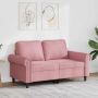 vidaXL Dvivietė sofa, rožinės spalvos, 120cm, aksomas