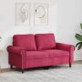 vidaXL Dvivietė sofa, raudonojo vyno spalvos, 120cm, aksomas