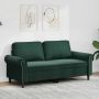 vidaXL Dvivietė sofa, tamsiai žalios spalvos, 140cm, aksomas