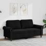 vidaXL Dvivietė sofa, juodos spalvos, 140cm, aksomas
