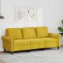 vidaXL Trivietė sofa, geltonos spalvos, 180cm, aksomas