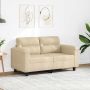 vidaXL Dvivietė sofa, kreminės spalvos, 120cm, mikropluošto audinys