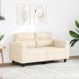 vidaXL Dvivietė sofa, smėlio spalvos, 120cm, mikropluošto audinys