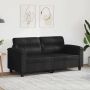 vidaXL Dvivietė sofa, juodos spalvos, 140cm, mikropluošto audinys
