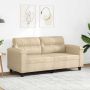 vidaXL Dvivietė sofa, kreminės spalvos, 140cm, mikropluošto audinys