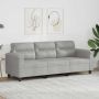 vidaXL Trivietė sofa, šviesiai pilka, 180cm, mikropluošto audinys