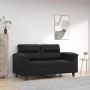 vidaXL Dvivietė sofa, juodos spalvos, 120cm, dirbtinė oda