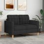 vidaXL Dvivietė sofa, juodos spalvos, 120cm, audinys