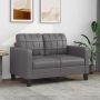 vidaXL Dvivietė sofa, pilkos spalvos, 120cm, dirbtinė oda