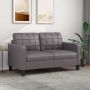 vidaXL Dvivietė sofa, pilkos spalvos, 140cm, dirbtinė oda