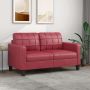 vidaXL Dvivietė sofa, raudonojo vyno spalvos, 140cm, dirbtinė oda