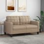 vidaXL Dvivietė sofa, kapučino spalvos, 140cm, dirbtinė oda