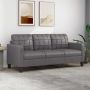 vidaXL Trivietė sofa, pilkos spalvos, 180cm, dirbtinė oda