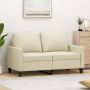 vidaXL Dvivietė sofa, kreminės spalvos, 120cm, dirbtinė oda