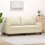 vidaXL Dvivietė sofa, kreminės spalvos, 140cm, dirbtinė oda