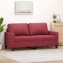 vidaXL Dvivietė sofa, raudonojo vyno spalvos, 140cm, dirbtinė oda