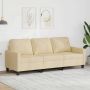 vidaXL Trivietė sofa, kreminės spalvos, 180cm, audinys