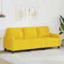 vidaXL Trivietė sofa, šviesiai geltonos spalvos, 180cm, audinys