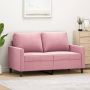vidaXL Dvivietė sofa, rožinės spalvos, 120cm, aksomas