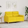 vidaXL Dvivietė sofa, šviesiai geltonos spalvos, 120cm, audinys