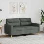 vidaXL Dvivietė sofa, tamsiai pilkos spalvos, 140cm, audinys