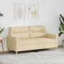vidaXL Dvivietė sofa, kreminės spalvos, 140cm, audinys