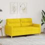 vidaXL Dvivietė sofa, šviesiai geltonos spalvos, 140cm, audinys