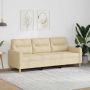 vidaXL Trivietė sofa, kreminės spalvos, 180cm, audinys