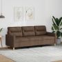 vidaXL Trivietė sofa, rudos spalvos, 180cm, audinys