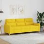 vidaXL Trivietė sofa, šviesiai geltonos spalvos, 180cm, audinys