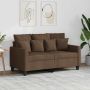 vidaXL Dvivietė sofa, rudos spalvos, 120cm, audinys