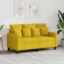 vidaXL Dvivietė sofa, šviesiai geltonos spalvos, 120cm, audinys