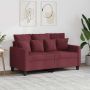 vidaXL Dvivietė sofa, raudonojo vyno spalvos, 120cm, audinys