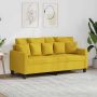 vidaXL Dvivietė sofa, šviesiai geltonos spalvos, 140cm, audinys