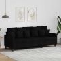 vidaXL Trivietė sofa, juodos spalvos, 180cm, audinys