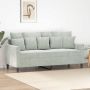 vidaXL Dvivietė sofa, šviesiai pilkos spalvos, 140cm, aksomas