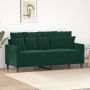 vidaXL Dvivietė sofa, tamsiai žalios spalvos, 140cm, aksomas