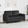 vidaXL Dvivietė sofa, juodos spalvos, 120cm, dirbtinė oda