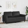 vidaXL Dvivietė sofa, juodos spalvos, 140cm, dirbtinė oda