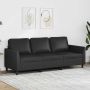 vidaXL Trivietė sofa, juodos spalvos, 180cm, dirbtinė oda