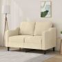vidaXL Dvivietė sofa, kreminės spalvos, 120cm, audinys