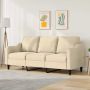 vidaXL Trivietė sofa, kreminės spalvos, 180cm, audinys