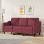 vidaXL Trivietė sofa, raudonojo vyno spalvos, 180cm, audinys