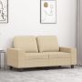 vidaXL Dvivietė sofa, kreminės spalvos, 120cm, audinys