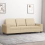 vidaXL Trivietė sofa, kreminės spalvos, 180cm, audinys
