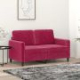 vidaXL Dvivietė sofa, raudonojo vyno spalvos, 120cm, aksomas